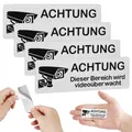 4 Stück Schild Videoüberwachung Schilder Selbstklebend Aluminium Achtung