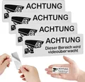 4 Stück Schild Videoüberwachung Schilder,Selbstklebend Aluminium Achtung V
