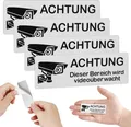 4 Stück Achtung Videoüberwachung Schild Klein 8.5x3 cm kamera überwachung in ...