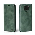 LBH Handyhülle für Xiaomi Redmi Note 9 in Grün mit Karten- und Geldfach Smartphone Hülle mit Standfunktion Flip Case Schutzhülle Magnetverschluss Vintage