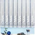 heimtexland Gardine Jacquard Stores Gardine Blumen weiß Fertigstore (1 St), Kräuselband, transparent, Jacquard, Kräuselband für Wunschbreite I Bleiband für schönen Fall weiß 750 cm x 245 cm