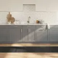 vidaXL Teppich Rechteckig Grau 60x1000 cm Bambus
