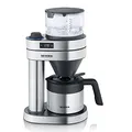 Severin Filterkaffeemaschine "Caprice" mit auslaufsicherer Thermokanne, wie von Hand aufgebrüht, Kaffeebereiter für bis zu 8 Tassen, Kaffeemaschine mit Timer, 1l, Edelstahl-gebürstet/schwarz, KA 5763