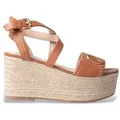 Liu Jo für Damen. SA6083P0102S3804 Leder Sandalen Bali01 braun (39), 5 bis 8 cm, Schnalle, Lässig