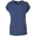 URBAN CLASSICS Kurzarmshirt Urban Classics Damen Ladies Extended Shoulder Tee (1-tlg) blau XS (34)