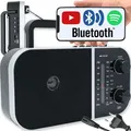 Tragbares Radio FM/AM/SW Bluetooth Küchenradio, Kompaktradio, Kopfhöreranschluss, USB Slot, MicroSD Kartenslot, Batteriebetrieb, Schwarz, Retoo - Schwarz