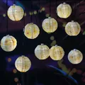 LED Solar Lichterkette Lampion Sonne Blume Motiv Garten Balkon Terrasse gelb