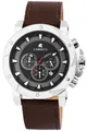 Carucci CA2218SL Chronograph, Edelstahl Herrenuhr mit Echt Lederband