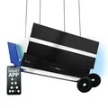 KKT KOLBE Dunstabzugshaube Kopffreie Inselhaube 90cm Edelstahl schwarz WLAN