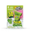 Sun Lolly Wassereis Sour Green Kiwi & Zuckerwatte 8 Stk | Limited Edition | Mit Fruchtsaft | Ohne künstliche Süßungsmittel | Glutenfrei