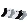 Nike Kinder Colorful Pack Quarter Socken, White/Dark Gray Heather, 4/5 Jahre