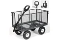 Sekey Bollerwagen Gartenwagen Gerätewagen Garten Plattformwagen mit Vollgummi-Luftreifen, 200 Liter – ECHT 550 kg Schubkarre mit abklappbaren Seitenwänden