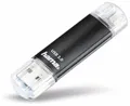 Hama 16GB USB-Speicherstick mit USB 3.2 & microUSB (2-in-1 USB-Stick, z.B. für Android Handy, Tablet, Computer, Notebook, PC, Laptop, MacBook, OTG, 40MB/s) Handy-Stick, Doppel Memory-Stick schwarz