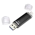 hama USB-Stick Laeta Twin schwarz 16 GB, 1 St.