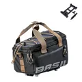 Basil Miles Gepäckträgertasche MIK - 7L - Wasserdicht, Inkl. abschließbarem MIK-System - Ideal für Pendeln und Outdoor - Schwarz/Braun