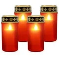Relaxdays LED Grablicht 4er Set Gold,Rot,Schwarz