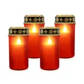 Relaxdays LED Grablicht, 4er Set, rot