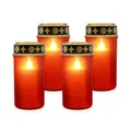 LED Grablicht Grabkerzen Grablampe Friedhofskerzen LED-Kerze Batterie 4er Set
