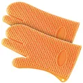 Rosenstein & Söhne Backofenhandschuhe: 2er-Set Silikon Hitzeschutzhandschuhe (Ofenhandschuhe, Backofenhandschuhe Silikon, BBQ)