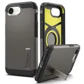 Spigen iPhone 17e / iPhone 16e Hülle Premium Qualität Tough Armor (AI) MagFit Case, Kompatibel mit MagSafe Zubehör -Gunmetal