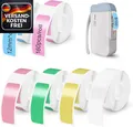 Thermoetikettenband Set 6 Rollen 12x40mm wasserfest für Büro Lager Haushalt