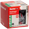 fischer DuoPower 8 x 40 S PH, Universaldübel mit Panheadschraube, 2-Komponenten-Dübel, Kunststoffdübel zur Befestigung in Beton, Ziegeln, Stein, Gipskarton uvm., 50 Dübel + 50 Schrauben