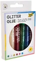 folia 570 - Glitter Glue, Klebestifte mit Glitzer, 6 Stifte sortiert in 6 Farben, je 9,5 ml - zum Bemalen und Verzieren
