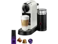 DELONGHI Nespresso CitiZ & milk EN267.WAE, stylisch schlankes Design auch für hohe Gläser, inklusive Milchaufschäumer, einfache Bedienung, Kapselmaschine Weiß