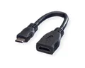 VALUE HDMI High Speed Kabel mit Ethernet, HDMI BU - Mini HDMI ST Audio- & Video-Kabel, HDMI Typ A Weiblich (Buchse), HDMI Typ C (Mini) Männlich (Stecker) (15.0 cm)