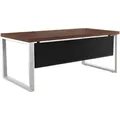 Exklusiver brauner schwarzer Schreibtisch Luxus-Büromöbel Arbeitsplatz - Braun/Schwarz