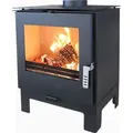 Kaminofen modern model Rheia L,  A 80.20%, 5 kW, 510 x 420 x 739 mm - Schwarz