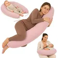 Totsy Baby Stillkissen XXL Schwangerschaftskissen 190 cm - Pregnancy Pillow Body Pillow Seitenschläferkissen Schlafkissen Lagerungskissen Kissen mit Bezug aus Musselin Oeko-Tex