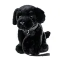 Teddys Rothenburg Kuscheltier Labrador schwarz sitzend mit Leine 35 cm Plüschhund (Plüschtier, Stofftier, Stoffhund), mit Leine