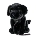 Labrador Kuscheltier schwarz sitzend mit Leine 35 cm Plüschtier Plüschhund