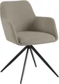 CLP Esszimmerstuhl drehbar Olema Cord, 180° schwenkbarer Sessel mit Armlehne und Rückenlehne, bis 150 kg Belastbarkeit, Farbe:Taupe
