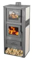 Blist Kaminofen mit Backfach Weiß Holzofen Kamin Ambasador Ofen Dauerbrandofen, zum Heizen & Backen ohne Strom / Gas