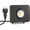 ledscom.de LED Gartenstrahler WEGA für außen, IP44, Stecker, schwarz, 29,6 W, 2361lm, warmweiß