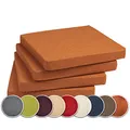 sunnypillow 4er Set Stuhlkissen mit Bindebänder - 40 x 40 x 3 cm - Sitzkissen Outdoor für Stühle/Bänke - Polsterauflage Sitzauflage Gartenkissen für Garten viele Farben zur Auswahl - Orange