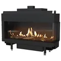 Kratki LEO/P/100/G20 Gaskamin-Einsatz Leo 100 zum Einbau, rechtsseitige Verglasung, Brennstoff: Erdgas (NG), Stahl, Nennwärmeleistung: 9 kW, EEI 94,4, automatische Steuerung und Fernbedienung