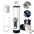 Krallenschleifer Hunde mit LED-Leuchten, 40 Dezibel super-leise Lärm krallenschere für Kleine, mittlere und große Hunde und Katzen, 3 Geschwindigkeiten, USB-Anschluß, Elektrischer Nagelschneider -Weiß