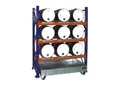 Fassregal BAUER 3004, Grundregal, Auffangwanne 200 l, 3 Ebenen, B 1510 x T 800 x H 2000 mm