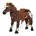 Spielpferd Reitpferd für 2+ Jahre Kinder mit Pferd Sound Plüschtier Braun+Weiß