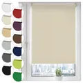 Verdunkelungsrollo Klemmfix ohne Bohren 75cm x 100cm Creme Verdunklungsrollo Fensterrollo Rollo Seitenzugrollo Klemmrollo für Fenster & Tür