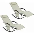 SoBuy Sonnenliege 2-er Set mit Tasche Garten Metall Kunstfasergewebe Beige OGS28-MIx2