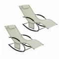 SONNENLIEGE 2 Personen, Gartenliege bis 150kg, Beige