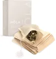 NOLA Einweg Teebeutel für losen Tee (100 Stück) - biologisch abbaubar & recyclebar - mit Kordelzug - 9,5 x 8 cm - auch für Teekannen geeignet