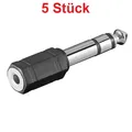 Phono Stereo Adapter 3,5mm Klinke Kupplung Buchse auf 6,3mm Kopfhörer Stecker