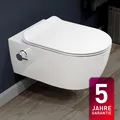 Dusch WC spülrandlos Taharet Wand Hänge Toilette Bidet mit Armatur & Ultra Sitz