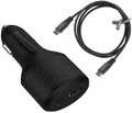 Pro User 2-Fach-USB Car Charger 108W (112.5W SCP) im Set: Auto Ladegerät mit 90W USB-C PD und USB-A Fast Charge + 100W USB C Kabel 100cm; für 12V/ 24V - PKW/LKW/Wohnmobil, lädt Handy, Tablet, Laptop