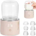 Lionelo Thermup Swift - Mobiler Flaschenwärmer für Babys unterwegs, kabellos 5000 mAh Akku, 90 ml in 3 Min auf 37°C, USB-C, Touch-Display, 4 Stufen 37–50°C, Warmhalten bis 6 h, BPA-frei